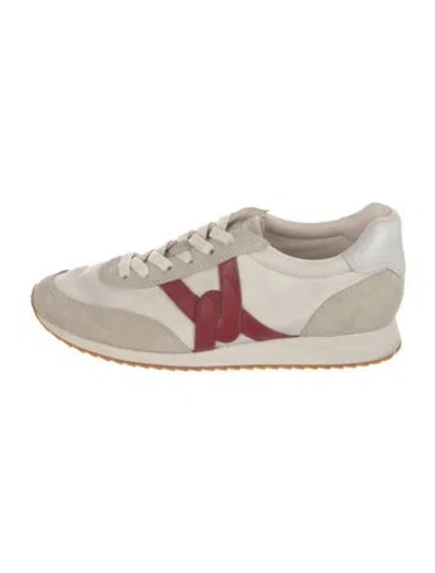 Pre-owned Veronica Beard Leather Athletic Sneakers In Neutrals/white