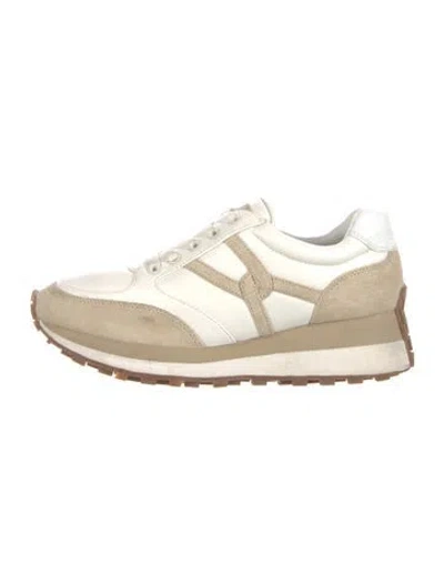 Pre-owned Veronica Beard Leather Athletic Sneakers In White