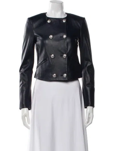 Pre-owned Veronica Beard Leather Biker Jacket In Black