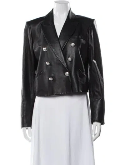 Pre-owned Veronica Beard Leather Biker Jacket In Black