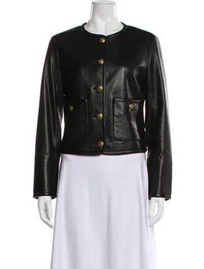 Pre-owned Veronica Beard Leather Biker Jacket In Black