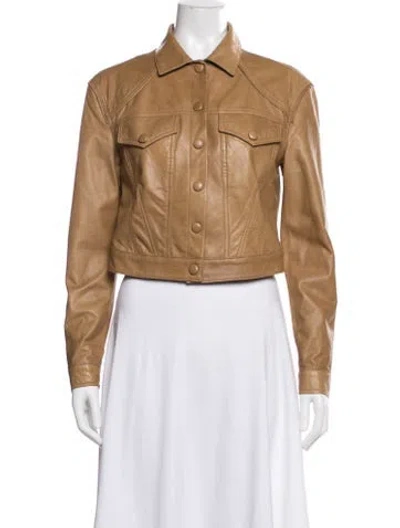 Pre-owned Veronica Beard Leather Biker Jacket In Neutral