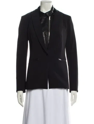 Pre-owned Veronica Beard Leather Blazer In Black