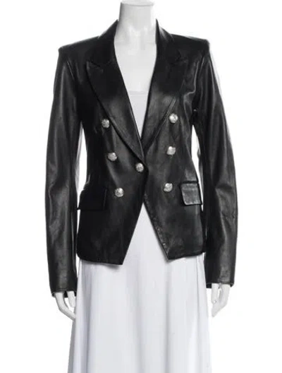 Pre-owned Veronica Beard Leather Blazer In Blue