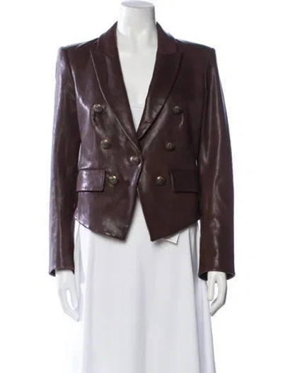 Pre-owned Veronica Beard Leather Blazer In Brown
