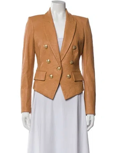 Pre-owned Veronica Beard Leather Blazer In Brown