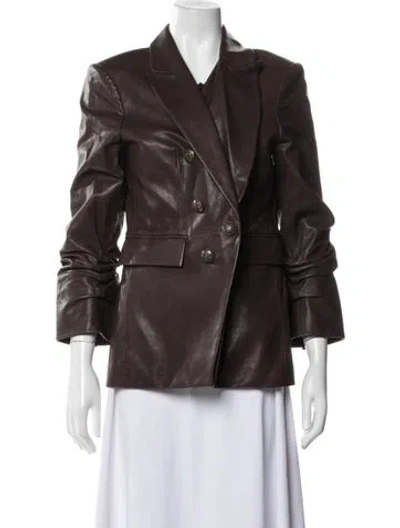 Pre-owned Veronica Beard Leather Blazer In Brown