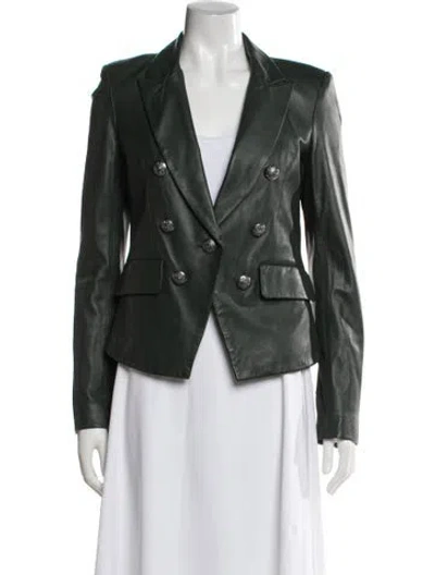 Pre-owned Veronica Beard Leather Blazer In Green