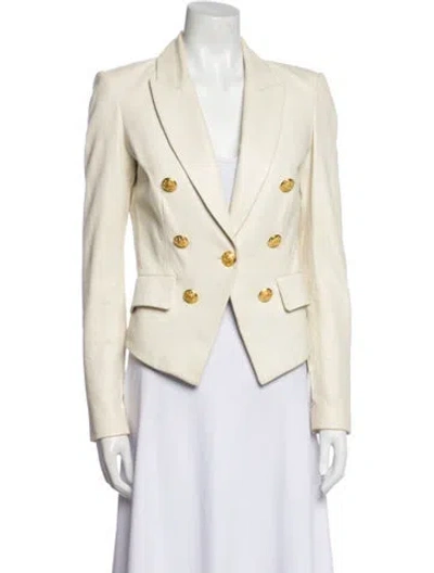 Pre-owned Veronica Beard Leather Blazer In Neutral