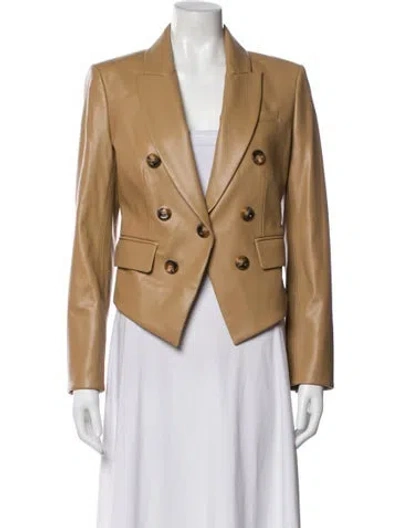 Pre-owned Veronica Beard Leather Blazer In Neutral