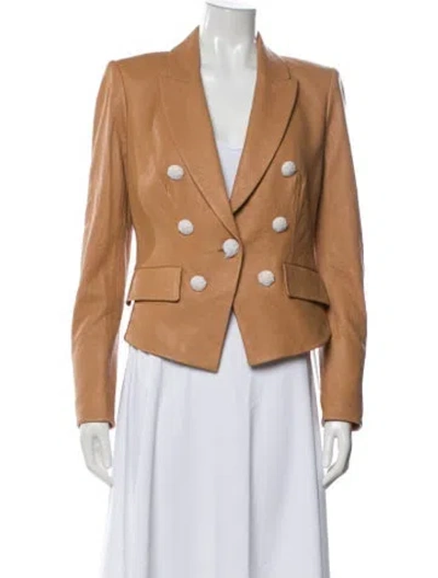 Pre-owned Veronica Beard Leather Blazer In Neutral