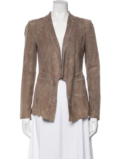 Pre-owned Veronica Beard Leather Blazer In Neutral