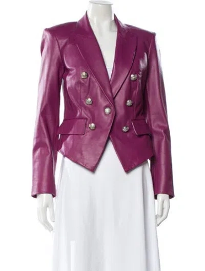 Pre-owned Veronica Beard Leather Blazer In Purple