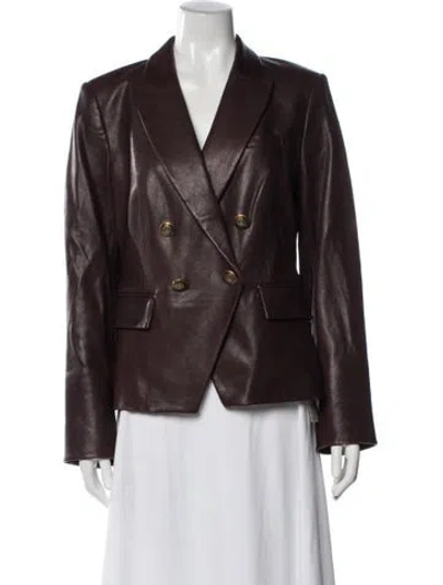 Pre-owned Veronica Beard Leather Blazer In Purple