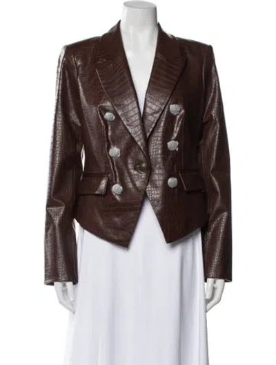 Pre-owned Veronica Beard Leather Blazer W/ Tags In Brown