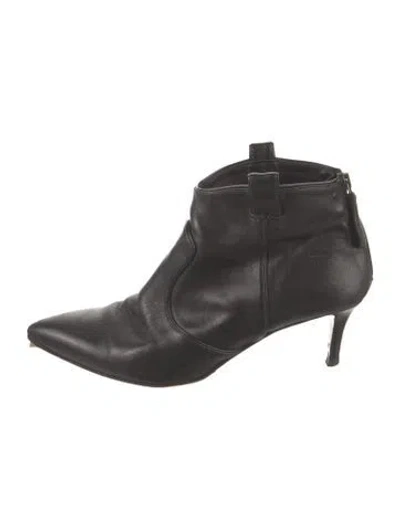 Pre-owned Veronica Beard Leather Boots In Black