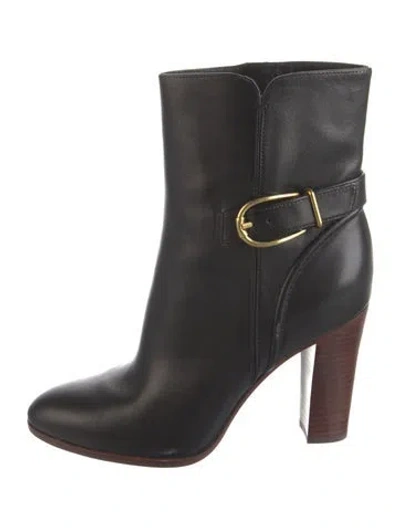 Pre-owned Veronica Beard Leather Boots In Black