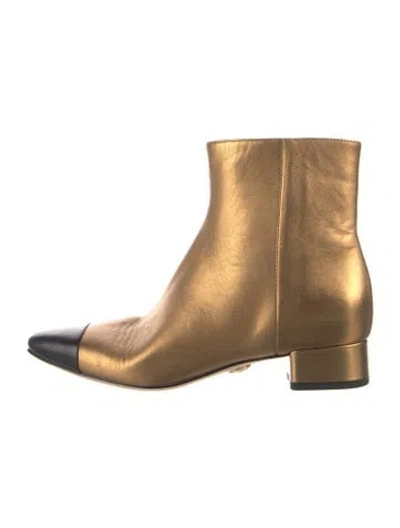 Pre-owned Veronica Beard Leather Boots In Gold