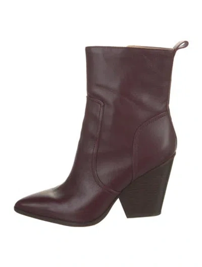 Pre-owned Veronica Beard Leather Boots In Purple
