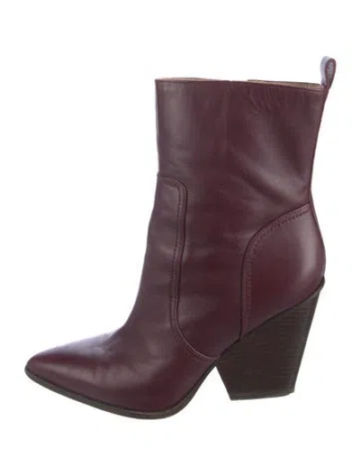 Pre-owned Veronica Beard Leather Boots In Purple