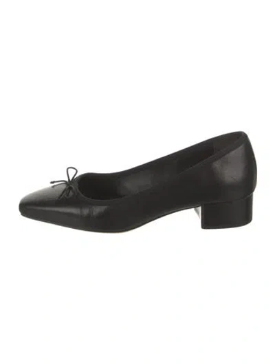 Pre-owned Veronica Beard Leather Bow Accents Pumps In Black