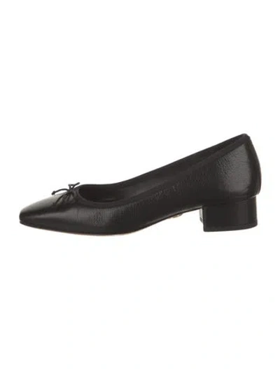 Pre-owned Veronica Beard Leather Bow Accents Pumps In Black