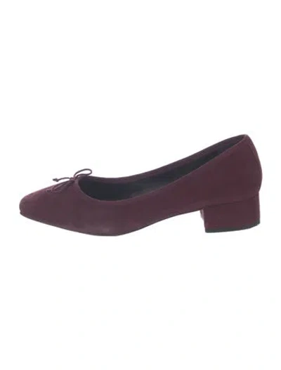 Pre-owned Veronica Beard Leather Bow Accents Pumps In Purple
