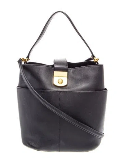 Pre-owned Veronica Beard Leather Bucket Bag In Black