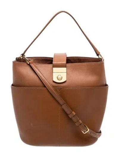 Pre-owned Veronica Beard Leather Bucket Bag In Brown