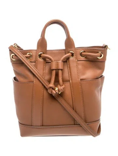 Pre-owned Veronica Beard Leather Bucket Bag In Brown