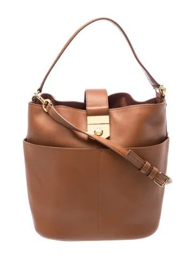 Pre-owned Veronica Beard Leather Bucket Bag In Brown