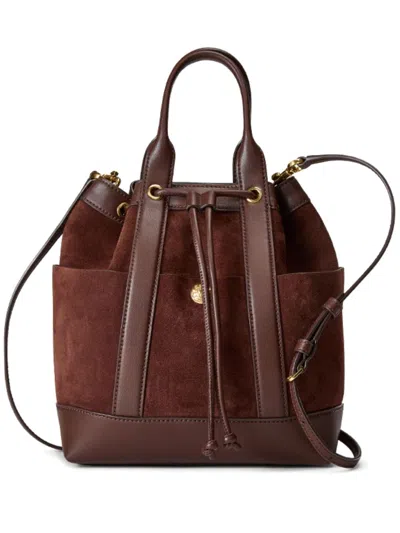 Veronica Beard Leather Bucket Bag In Chestnut