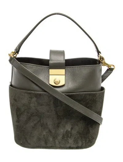Pre-owned Veronica Beard Leather Bucket Bag In Green