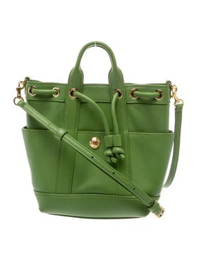 Pre-owned Veronica Beard Leather Bucket Bag In Green