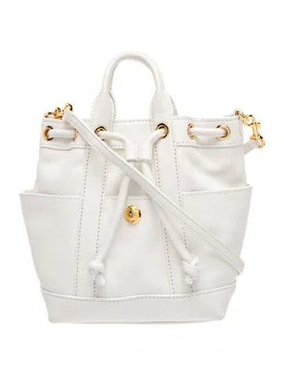 Pre-owned Veronica Beard Leather Bucket Bag In White