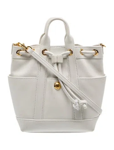 Pre-owned Veronica Beard Leather Bucket Bag In White