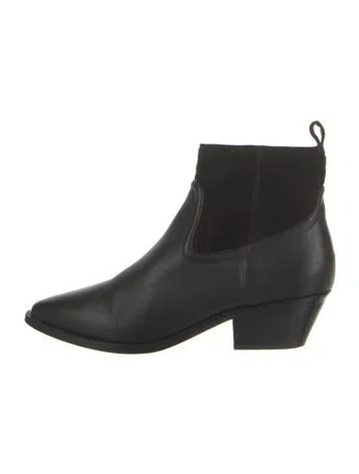 Pre-owned Veronica Beard Leather Chelsea Boots In Black