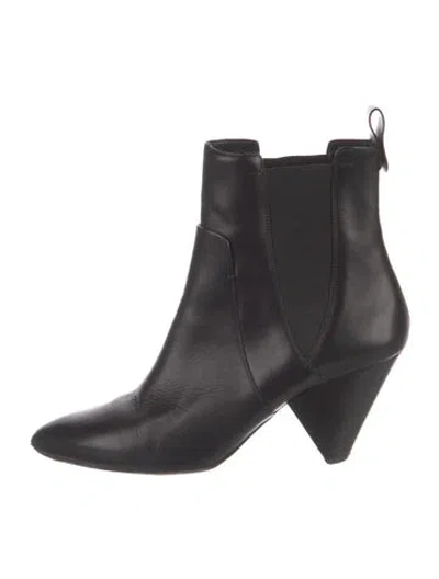 Pre-owned Veronica Beard Leather Chelsea Boots In Black