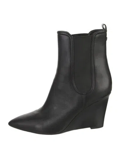 Pre-owned Veronica Beard Leather Chelsea Boots In Black