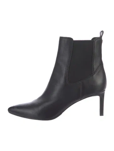 Pre-owned Veronica Beard Leather Chelsea Boots In Black