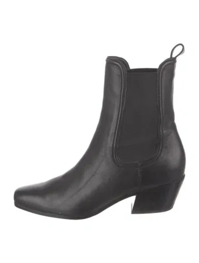 Pre-owned Veronica Beard Leather Chelsea Boots In Black
