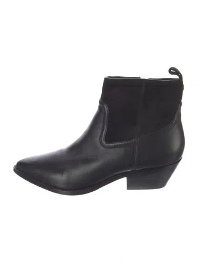Pre-owned Veronica Beard Leather Chelsea Boots In Black