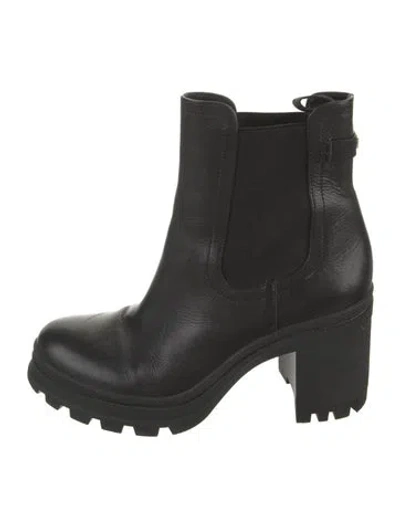 Pre-owned Veronica Beard Leather Chelsea Boots In Black