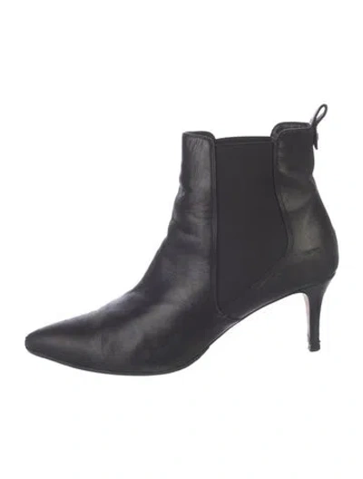 Pre-owned Veronica Beard Leather Chelsea Boots In Black