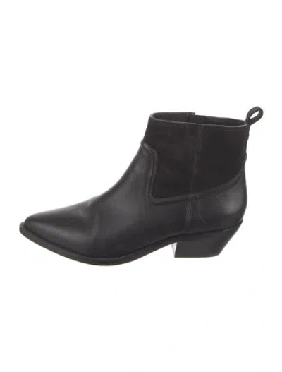 Pre-owned Veronica Beard Leather Chelsea Boots In Black