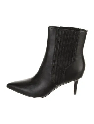 Pre-owned Veronica Beard Leather Chelsea Boots In Black
