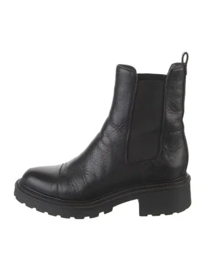 Pre-owned Veronica Beard Leather Chelsea Boots In Black