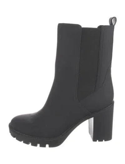 Pre-owned Veronica Beard Leather Chelsea Boots In Black