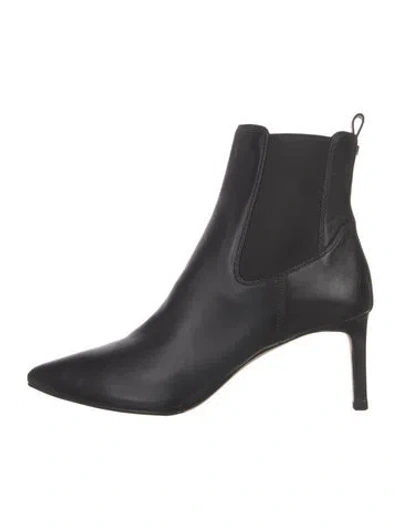 Pre-owned Veronica Beard Leather Chelsea Boots In Black