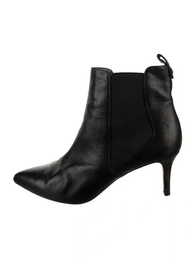 Pre-owned Veronica Beard Leather Chelsea Boots In Black